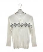 PLEATS PLEASEプリーツプリーズ）の古着「2Bプリーツカーディガン」｜ホワイト