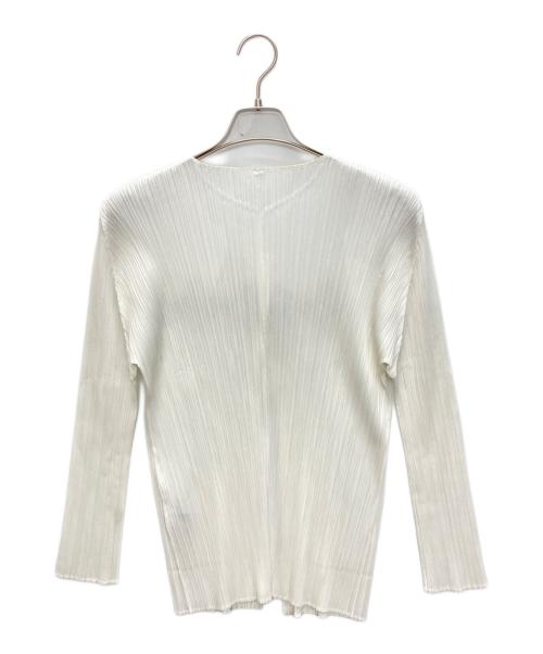 PLEATS PLEASE（プリーツプリーズ）PLEATS PLEASE (プリーツプリーズ) 2Bプリーツカーディガン ホワイト サイズ:SIZE 4の古着・服飾アイテム