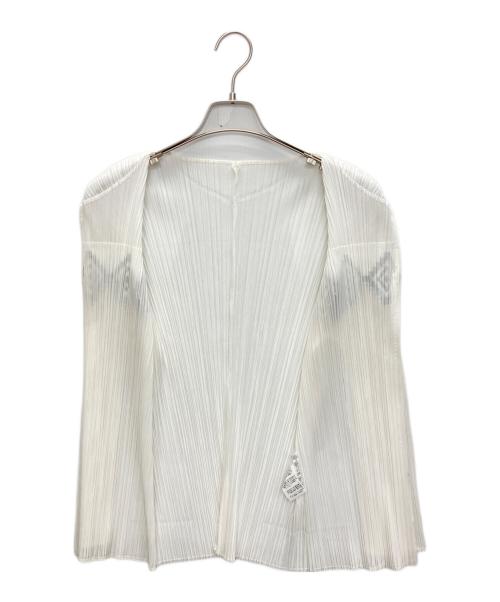 PLEATS PLEASE（プリーツプリーズ）PLEATS PLEASE (プリーツプリーズ) 2Bプリーツカーディガン ホワイト サイズ:SIZE 4の古着・服飾アイテム