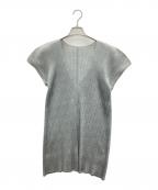 PLEATS PLEASEプリーツプリーズ）の古着「Vネックプリーツチュニック」｜グレー