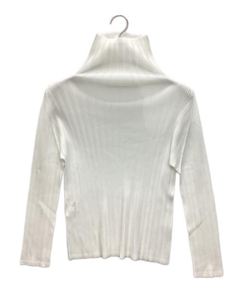 PLEATS PLEASE（プリーツプリーズ）PLEATS PLEASE (プリーツプリーズ) ハイネックプリーツカットソー ホワイト サイズ:SIZE 3の古着・服飾アイテム