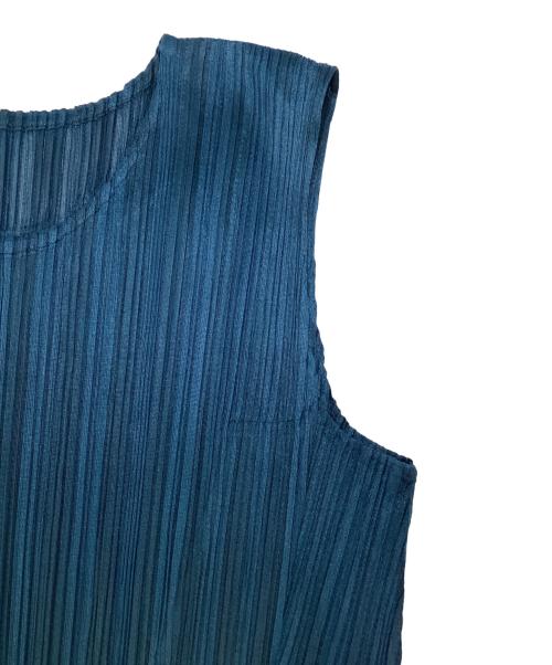 PLEATS PLEASE（プリーツプリーズ）PLEATS PLEASE (プリーツプリーズ) ノースリーブプリーツチュニック ブルー サイズ:SIZE 3の古着・服飾アイテム