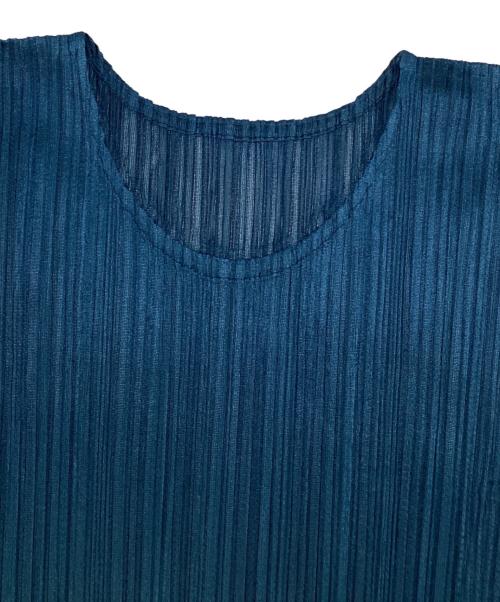PLEATS PLEASE（プリーツプリーズ）PLEATS PLEASE (プリーツプリーズ) ノースリーブプリーツチュニック ブルー サイズ:SIZE 3の古着・服飾アイテム