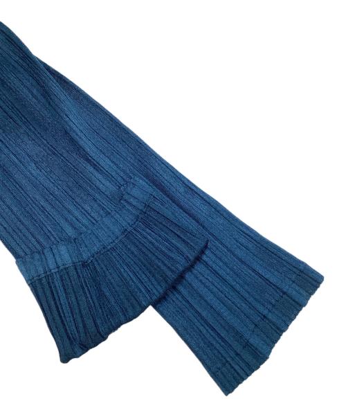 PLEATS PLEASE（プリーツプリーズ）PLEATS PLEASE (プリーツプリーズ) プリーツロングカーディガン ブルー サイズ:SIZE 3の古着・服飾アイテム