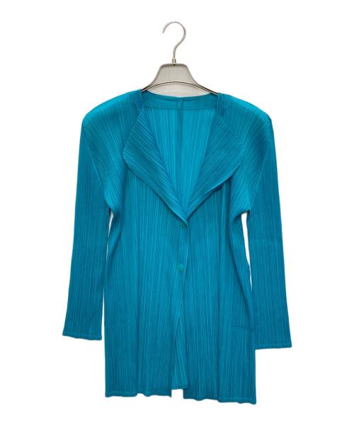 PLEATS PLEASE（プリーツプリーズ）PLEATS PLEASE (プリーツプリーズ) 2Bプリーツカーディガン スカイブルー サイズ:SIZE 3の古着・服飾アイテム