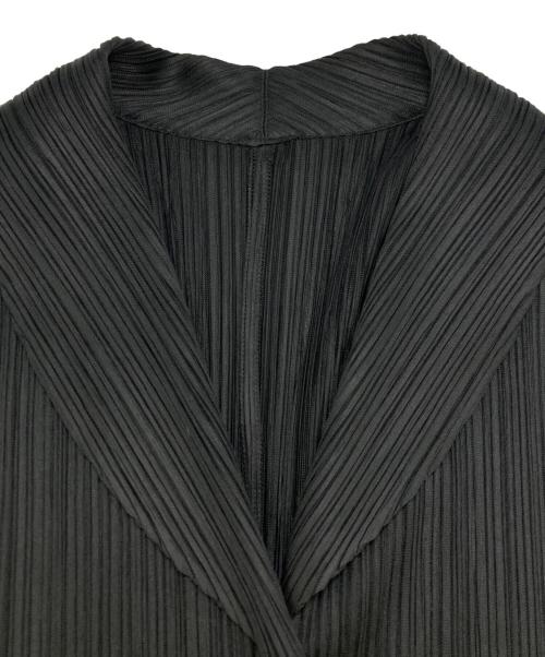 PLEATS PLEASE（プリーツプリーズ）PLEATS PLEASE (プリーツプリーズ) ノースリーブプリーツロングカーディガン ブラック サイズ:SIZE 3の古着・服飾アイテム
