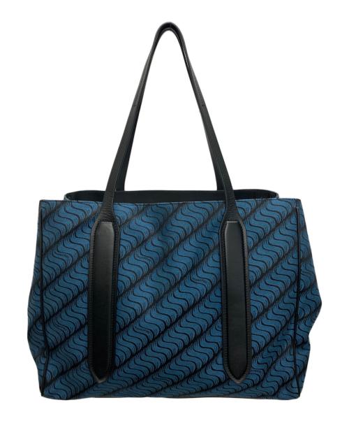 SMYTHSON（スマイソン）SMYTHSON (スマイソン) トートバッグ ブルー×ブラックの古着・服飾アイテム