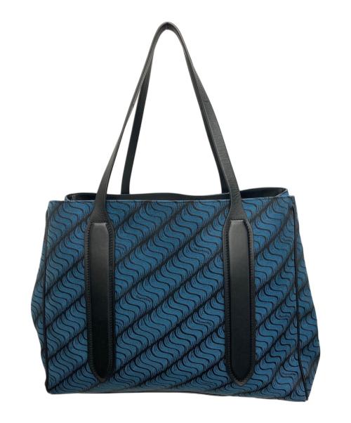 SMYTHSON（スマイソン）SMYTHSON (スマイソン) トートバッグ ブルー×ブラックの古着・服飾アイテム