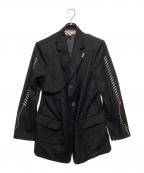 MIKAGE SHINミカゲ シン）の古着「Pleat Belt Stitch Jacket」｜ブラック