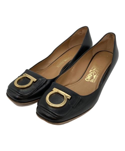 Salvatore Ferragamo（サルヴァトーレ フェラガモ）Salvatore Ferragamo (サルヴァトーレ フェラガモ) ガンチーニパンプス ブラック サイズ:6 1/2 Dの古着・服飾アイテム