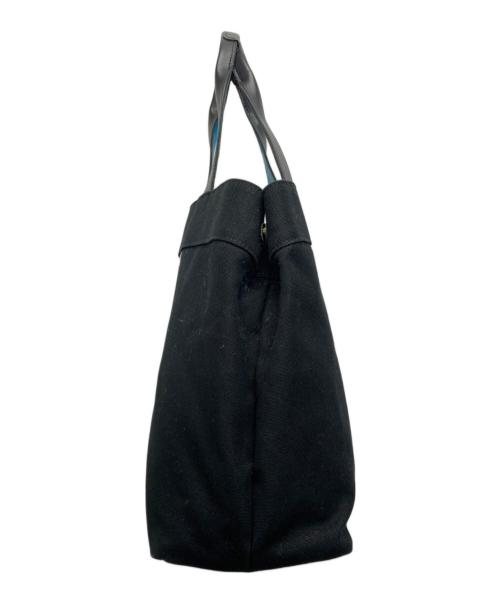 A.D.M.J.（エーディーエムジェイ）A.D.M.J. (エーディーエムジェイ) キャンバンスコンビトートバッグ ブラック×ブルーの古着・服飾アイテム