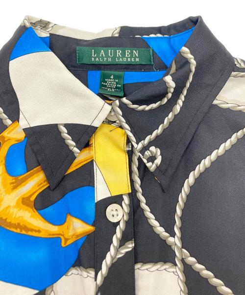 LAUREN RALPH LAUREN（ローレンラルフローレン）LAUREN RALPH LAUREN (ローレンラルフローレン) シルクシャツワンピース マルチカラー サイズ:SIZE　4の古着・服飾アイテム