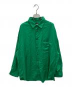 MAISON SPECIALメゾンスペシャル）の古着「REDA ACTIVEウォッシャブルウールプライムオーバーレギュラーシャツ」｜グリーン