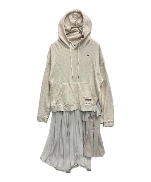 MIHARA YASUHIRO（ミハラヤスヒロ）MIHARA YASUHIRO (ミハラヤスヒロ) HOODIE COMBINED DRESS ホワイト×グレー サイズ:SIZE Freeの古着・服飾アイテム