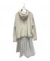 MIHARA YASUHIRO (ミハラヤスヒロ) HOODIE COMBINED DRESS ホワイト×グレー サイズ:SIZE Free：12000円