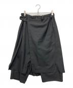 GROUND Yグラウンドワイ）の古着「T-W Gabardine Wrap Pants type1」｜ブラック