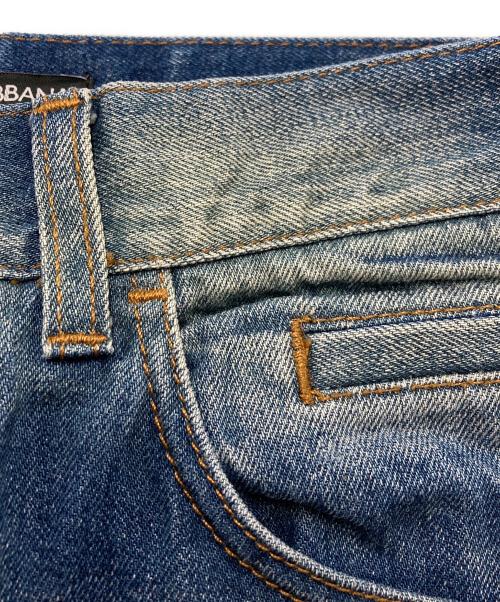 DOLCE & GABBANA（ドルチェ＆ガッバーナ）DOLCE & GABBANA (ドルチェ＆ガッバーナ) クラッシュ加工デニムパンツ インディゴ サイズ:SIZE 44の古着・服飾アイテム