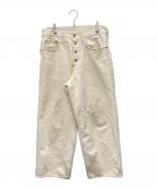 SUGARHILLシュガーヒル）の古着「RAW-EDGE CANVAS DENIM PANTS」｜アイボリー