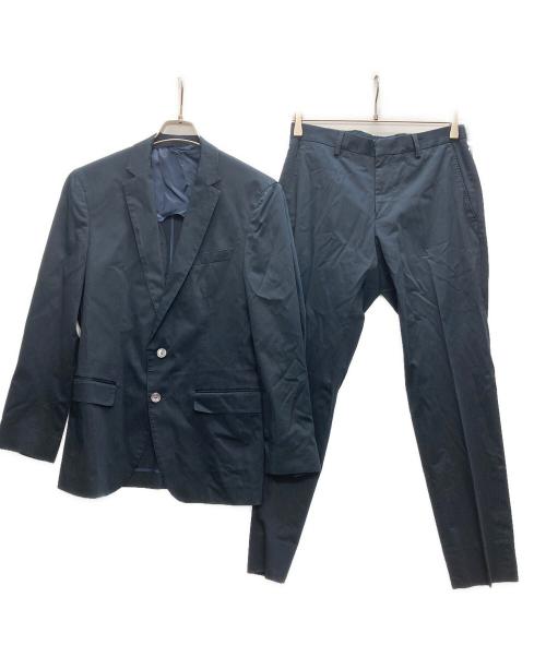 BOSS HUGO BOSS（ボス ヒューゴボス）BOSS HUGO BOSS (ボス ヒューゴボス) コットンストレッチセットアップスーツ ネイビー サイズ:44の古着・服飾アイテム