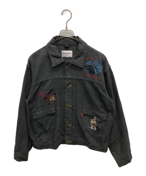WEIRDO（ウィアード）WEIRDO (ウィアード) PEACE LOVE JACKET グレー サイズ:SIZE Lの古着・服飾アイテム
