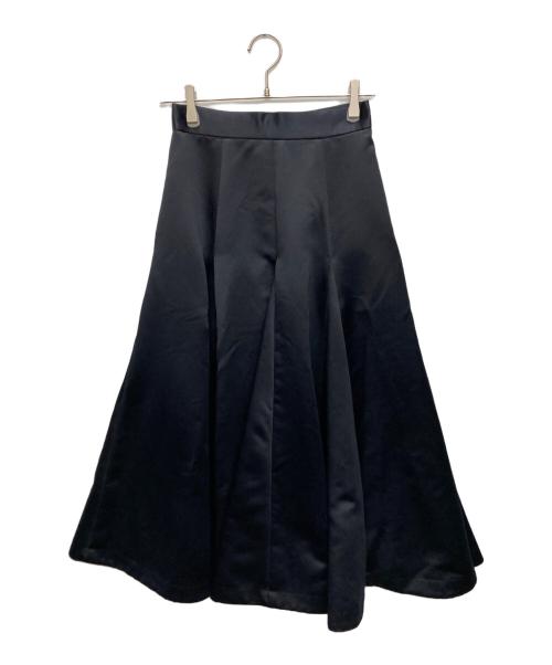 ENFOLD（エンフォルド）ENFOLD (エンフォルド) サテンタックSKIRT ブラック サイズ:SIZE 38の古着・服飾アイテム