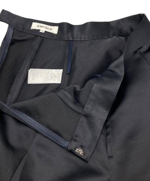 ENFOLD（エンフォルド）ENFOLD (エンフォルド) サテンタックSKIRT ブラック サイズ:SIZE 38の古着・服飾アイテム