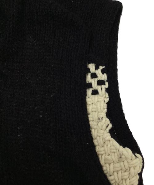 MM6 Maison Margiela（エムエムシックスメゾンマルジェラ）MM6 Maison Margiela (エムエムシックスメゾンマルジェラ) ローゲージニットワンピース ブラック×ホワイト サイズ:SIZE Mの古着・服飾アイテム