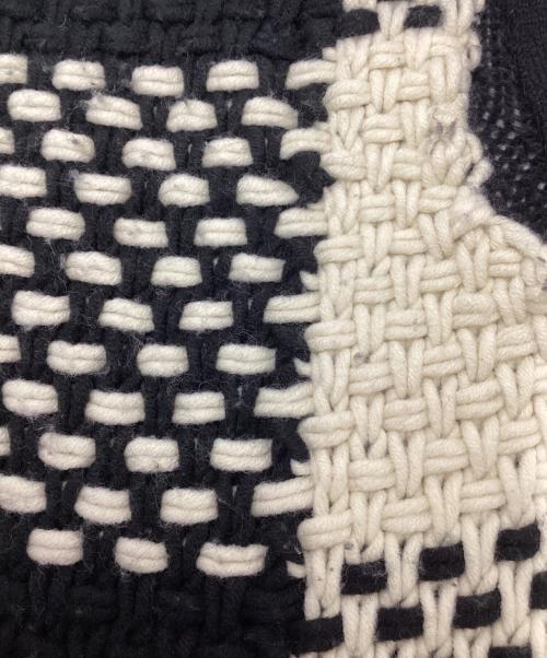 MM6 Maison Margiela（エムエムシックスメゾンマルジェラ）MM6 Maison Margiela (エムエムシックスメゾンマルジェラ) ローゲージニットワンピース ブラック×ホワイト サイズ:SIZE Mの古着・服飾アイテム