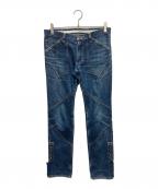 n(n) by NUMBER (N)INEエヌエヌバイナンバーナイン）の古着「裾スナップボタンデニムパンツ」｜インディゴ