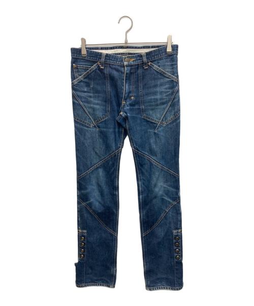 n(n) by NUMBER (N)INE（エヌエヌバイナンバーナイン）n(n) by NUMBER (N)INE (エヌエヌバイナンバーナイン) 裾スナップボタンデニムパンツ インディゴ サイズ:SIZE 3X30の古着・服飾アイテム