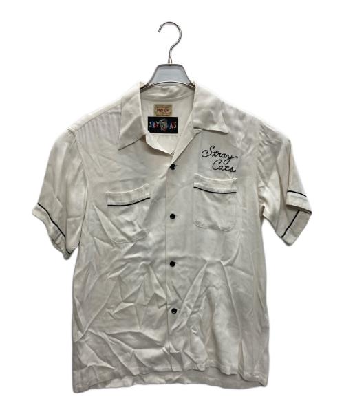 STYLE EYES（スタイルアイズ）STYLE EYES (スタイルアイズ) STRAY CATS刺繍ボーリングシャツ ホワイト サイズ:SIZE Mの古着・服飾アイテム