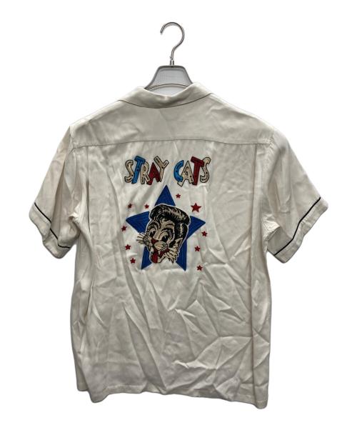 STYLE EYES（スタイルアイズ）STYLE EYES (スタイルアイズ) STRAY CATS刺繍ボーリングシャツ ホワイト サイズ:SIZE Mの古着・服飾アイテム