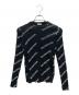 BALENCIAGA（バレンシアガ）の古着「オールオーバーロゴクルーネックニット」｜ブラック