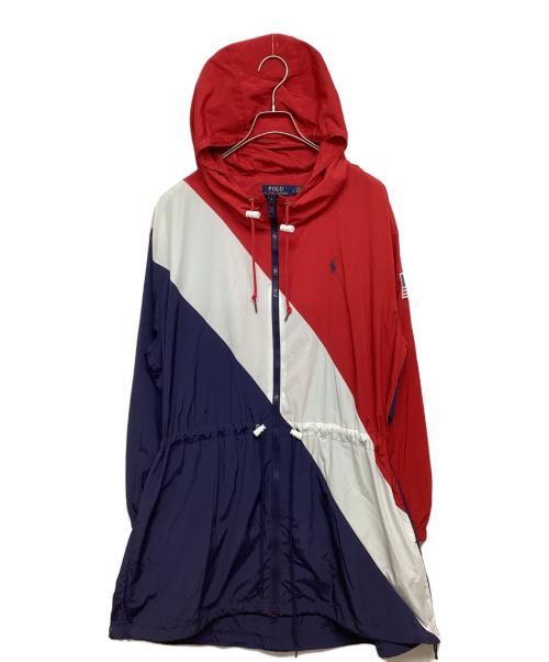 POLO RALPH LAUREN（ポロ・ラルフローレン）POLO RALPH LAUREN (ポロ・ラルフローレン) フード付きジャケット レッド×ネイビー サイズ:SIZE　Lの古着・服飾アイテム
