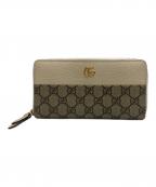 GUCCIグッチ）の古着「ダブルG ジップアラウンド ウォレット」｜ベージュ