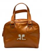 courregesクレージュ）の古着「エナメルハンドバッグ」｜オレンジ