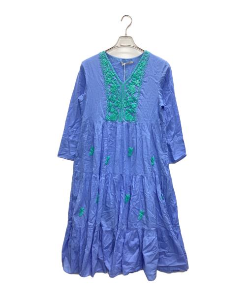 ne quittez pas（ヌキテパ）ne quittez pas (ヌキテパ) Chikan Embroidery Tiered Dress ブルー サイズ:SIZE Sの古着・服飾アイテム