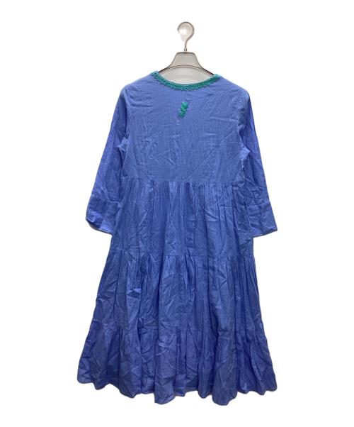 ne quittez pas（ヌキテパ）ne quittez pas (ヌキテパ) Chikan Embroidery Tiered Dress ブルー サイズ:SIZE Sの古着・服飾アイテム