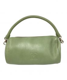 HIROFU（ヒロフ）の古着「ポーチ レザーハンドバッグ S」｜黄緑