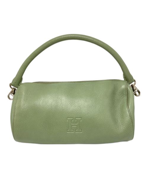 HIROFU（ヒロフ）HIROFU (ヒロフ) ポーチ レザーハンドバッグ S 黄緑の古着・服飾アイテム