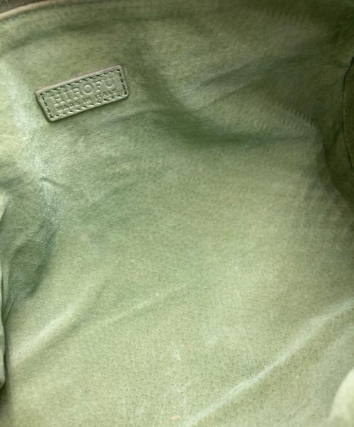 HIROFU（ヒロフ）HIROFU (ヒロフ) ポーチ レザーハンドバッグ S 黄緑の古着・服飾アイテム
