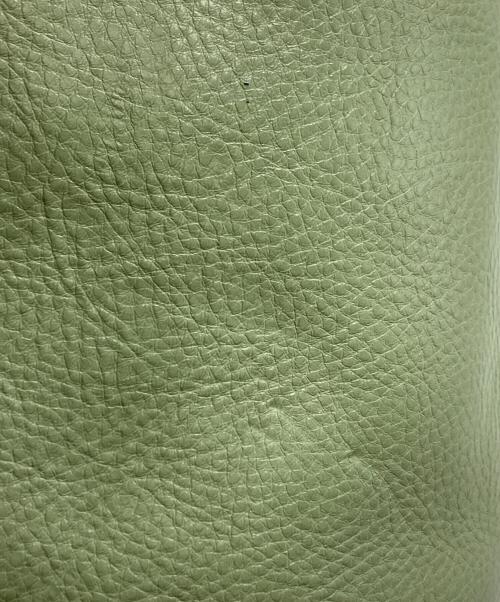 HIROFU（ヒロフ）HIROFU (ヒロフ) ポーチ レザーハンドバッグ S 黄緑の古着・服飾アイテム