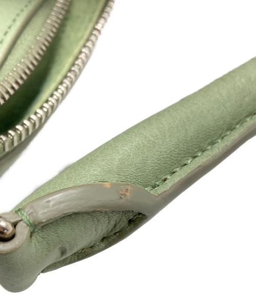 HIROFU（ヒロフ）HIROFU (ヒロフ) ポーチ レザーハンドバッグ S 黄緑の古着・服飾アイテム