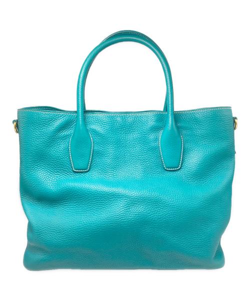 PRADA（プラダ）PRADA (プラダ) 2WAYレザートートバッグ ブルーの古着・服飾アイテム