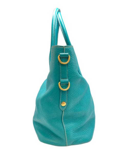 PRADA（プラダ）PRADA (プラダ) 2WAYレザートートバッグ ブルーの古着・服飾アイテム