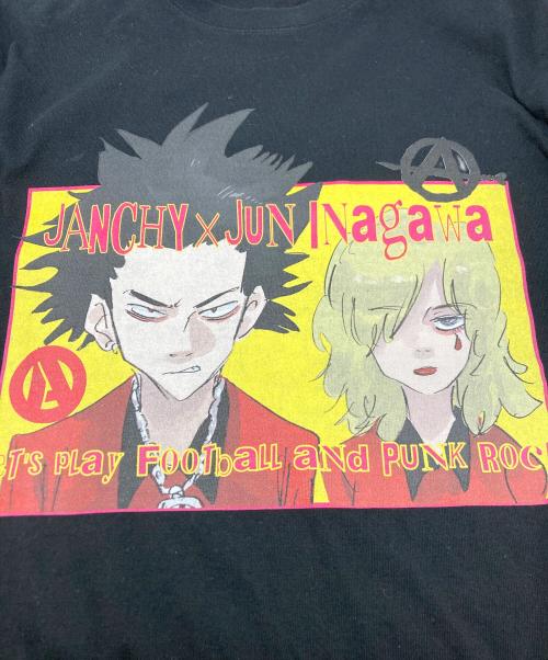 JANCHY（ジャンチー）JANCHY (ジャンチー) JUN INAGAWA (ジュンイナガワ) コラボキャラクターTシャツ ブラック サイズ:Lの古着・服飾アイテム