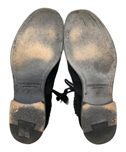 DOLCE & GABBANA（ドルチェ＆ガッバーナ）DOLCE & GABBANA (ドルチェ＆ガッバーナ) スウェードフリンジブーツ ブラック サイズ:SIZE 6の古着・服飾アイテム