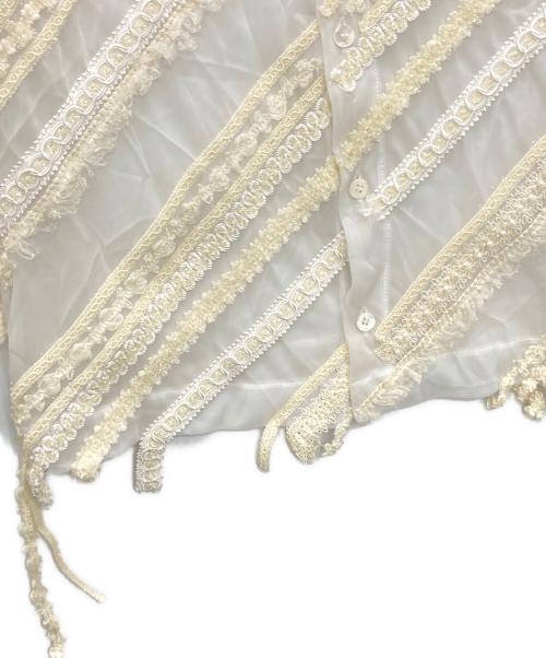 tricot COMME des GARCONS（トリココムデギャルソン）tricot COMME des GARCONS (トリココムデギャルソン) チュール装飾カーディガン ゴールド×ホワイト サイズ:SIZE Freeの古着・服飾アイテム