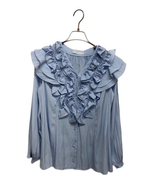 CELFORD（セルフォード）CELFORD (セルフォード) 割線フリルチュニックブラウス ブルー サイズ:SIZE36の古着・服飾アイテム