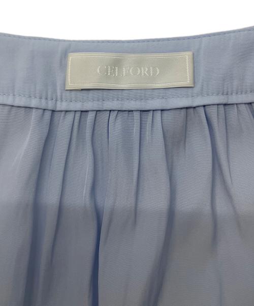 CELFORD（セルフォード）CELFORD (セルフォード) 割線フリルチュニックブラウス ブルー サイズ:SIZE36の古着・服飾アイテム